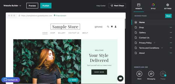 How to use the GoDaddy website builder.