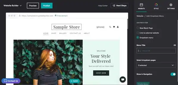 How to use the GoDaddy website builder.