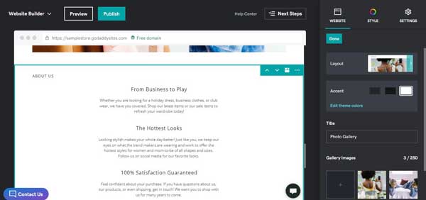 How to use the GoDaddy website builder.