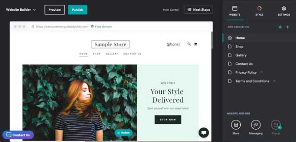 How to use the GoDaddy website builder.