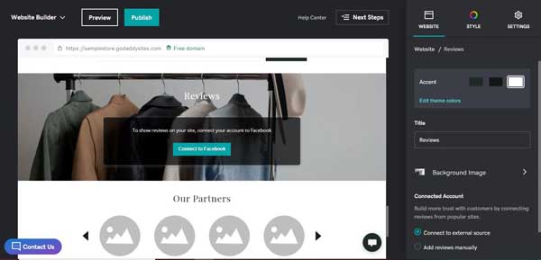 How to use the GoDaddy website builder.