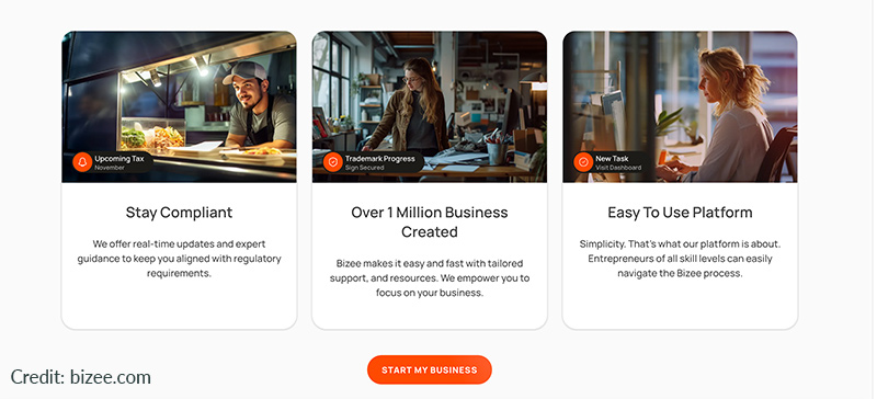 Bizee’s Standout Features image.