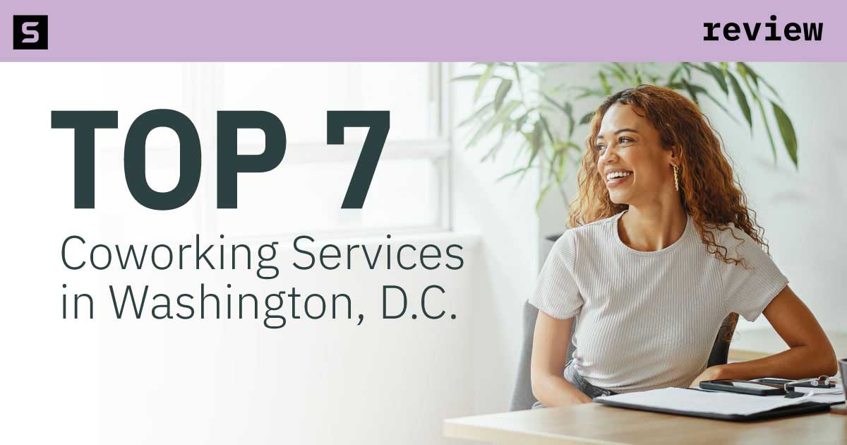 Woman working in a coworking workspace