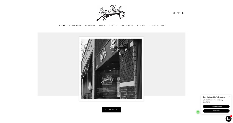 GoDaddy website example, Cory Mathews Men’s Grooming .