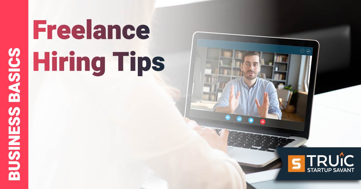 Businesswoman interviewing a freelancer virtually.