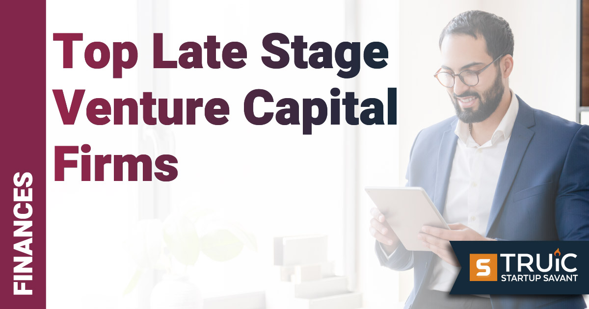 Man looking at top late stage venture capital firms on a tablet.