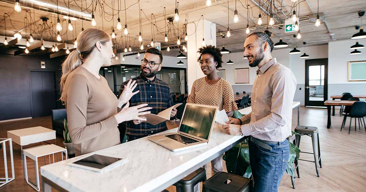 Entrepreneurs in a discussion.