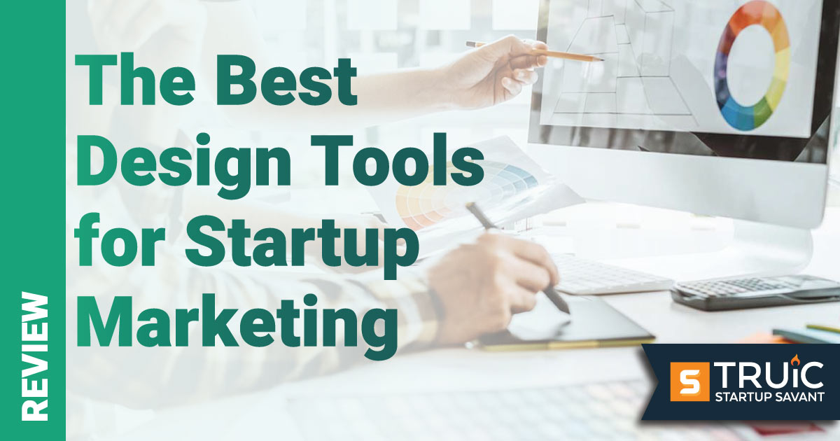 Graphic designers brainstorming designs at a computer.